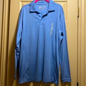 Men Cutter & Buck long sleeve, blue size, large dry tech, pullover polo shirt